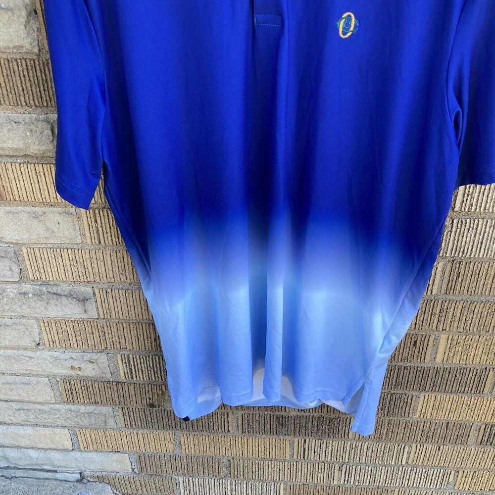 RLX Ralph Lauren Men's Large Blue Ombre Polo Oakmont Country Club Golf Stretch‎ - Picture 7 of 9